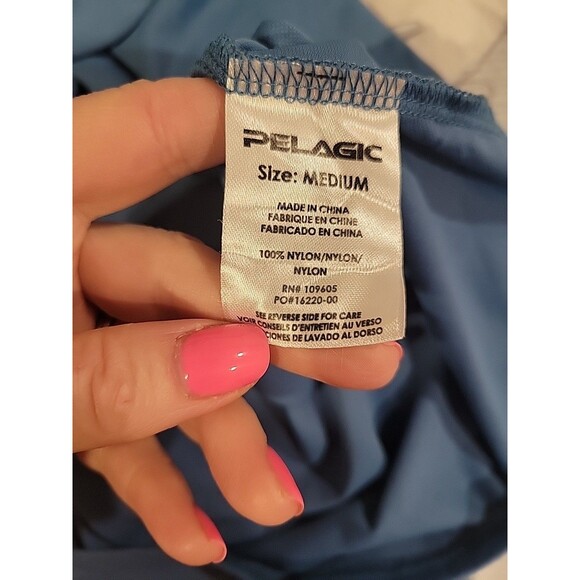 Pelagic Aquatek Hooded Long-Sleeve Shirt in Ocean Blue Fishing Outdoors Size M - Picture 6 of 8